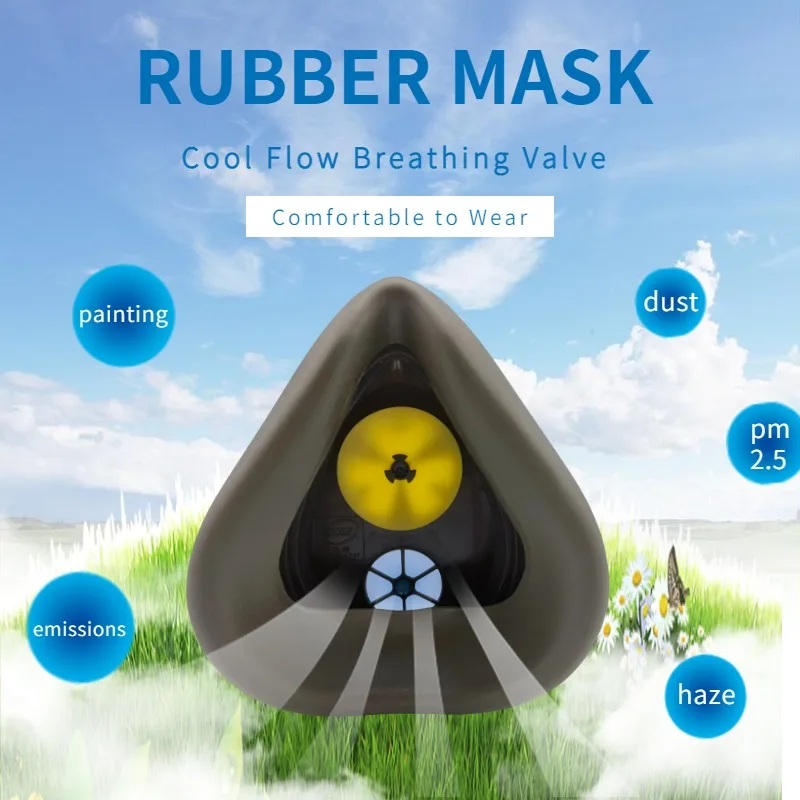 Industrial Painting Spraying Particle Respirator Mask Covers Mouths Hard Dust Masks with Filter Reusable Half Face Respirators