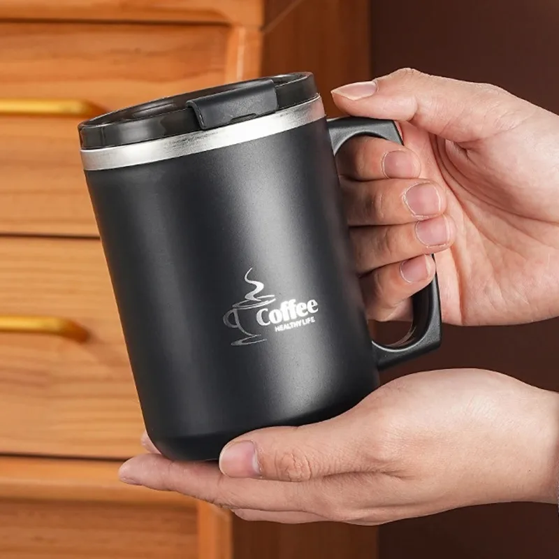 450Ml Stainless Steel Cup Tea Milk Coffee Cup 304 Double Wall Insulated Sealed Anti Scalding Drinking