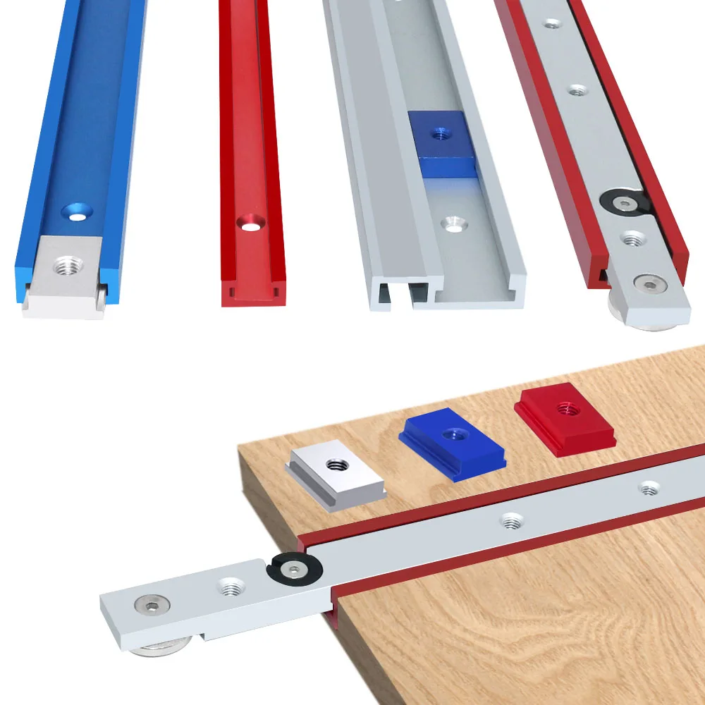 Guida A T In Lega Alluminio 1000mm Rosso - Scanalatura T-slot 45x12.8mm Per Lavorazione Legno - Foto 8