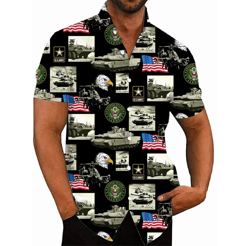 thumbnail image 1 of Camisas hawaianas con estampado 3D de avión de combate para hombre, camisas casuales de manga corta con botones, camisetas de hip hop para hombre, ropa de calle, 1 of 5
