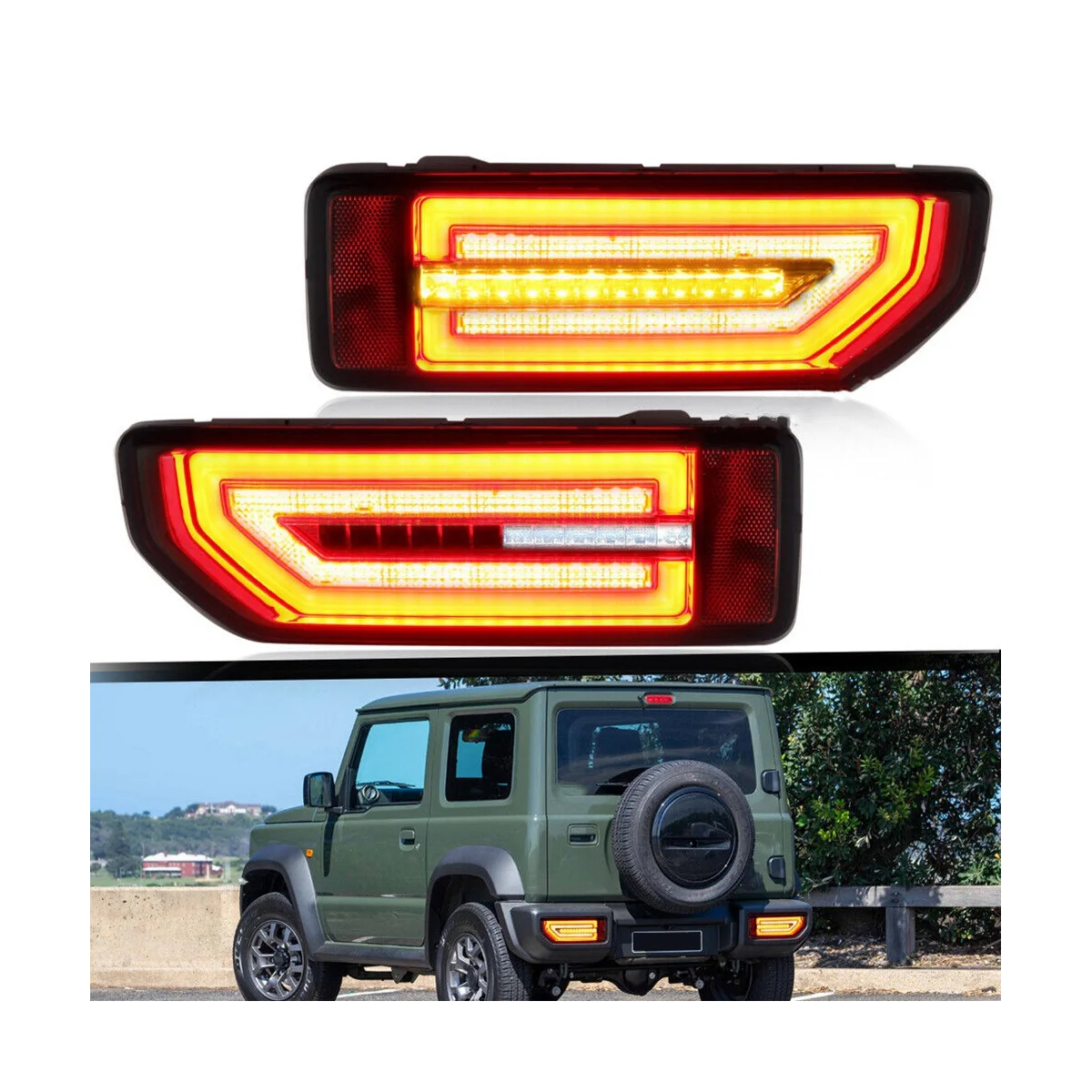 

Car LED Reflector Tail Lamp for Suzuki JIMNY 2019-2021 Taillight Rear Lamp Parking Brake Light Flow Turn