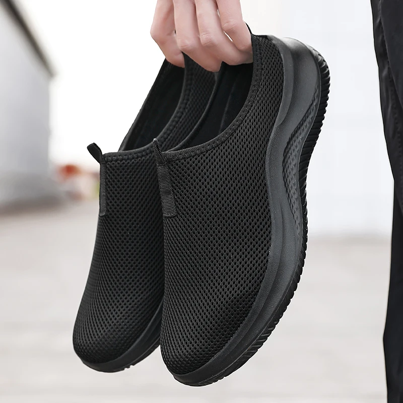 Men Flat Slip-On Half Slippers Running Shoes Men Plus Size Sport Shoes Lightweight Comfortable Breathable Walking Sneakers