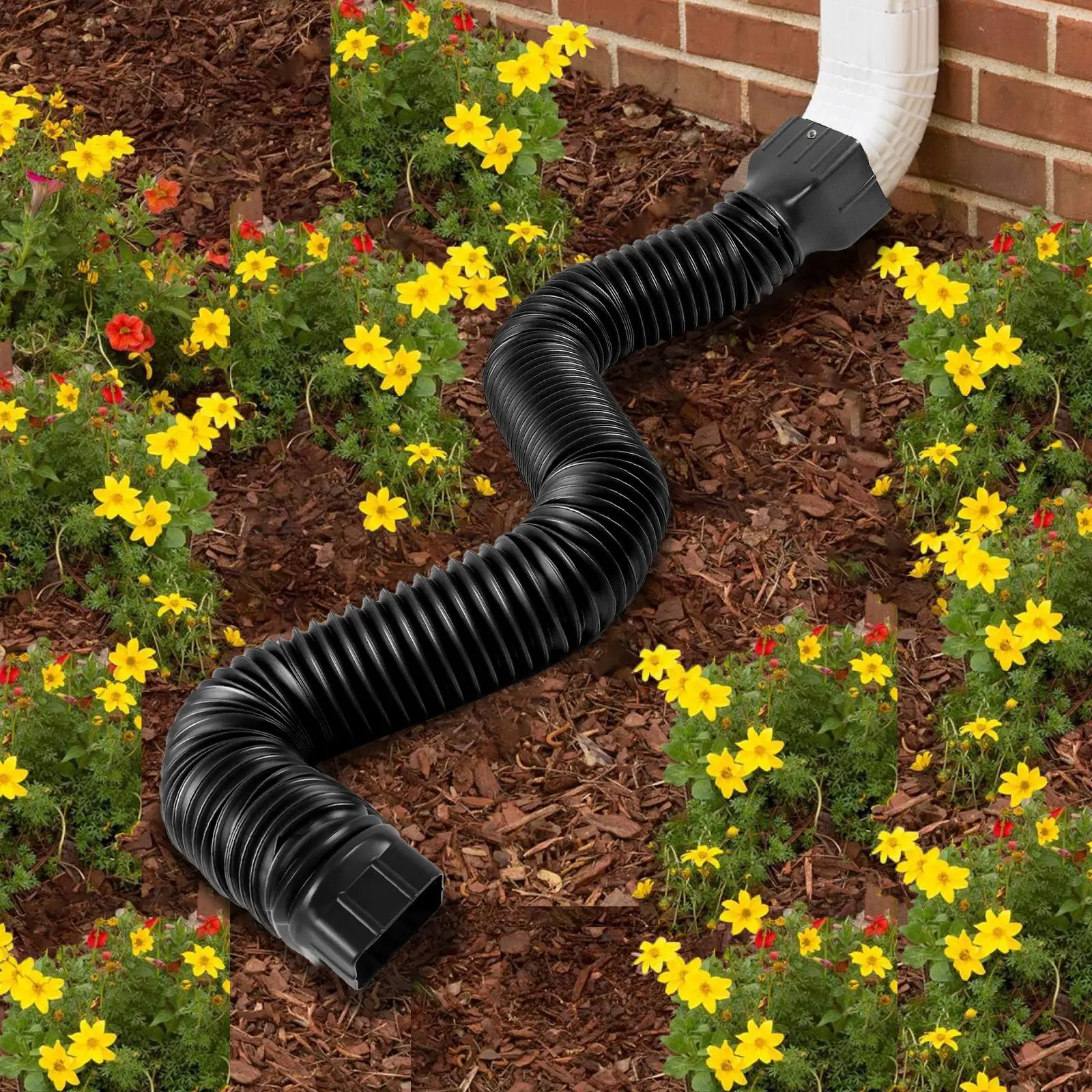 Rain Gutter Downspout Extensions Flexible Drain Downspout Extender Connector Rainwater Drainage System Accessory Adjustable Rain Gutter Downspout Extender Drain Pipe