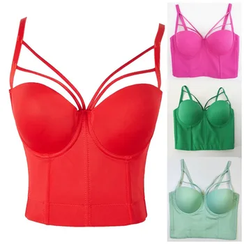 Plus Size S-3XL Sexy Hollow out Women Corset Lady Bralette Girl Party Strap Push Up Bustier Multi Color Crop Top Female Bra Vest