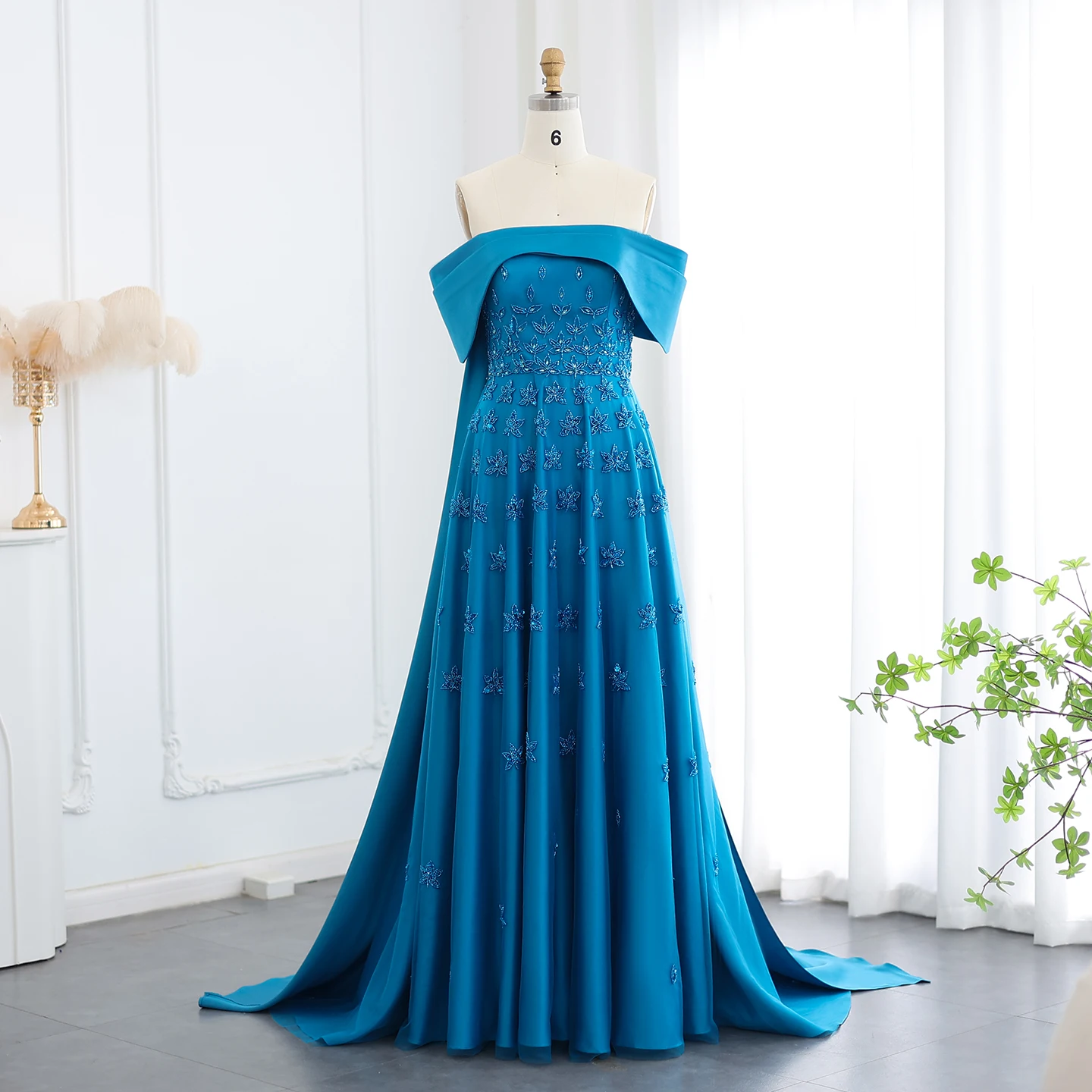 green emerald velvet dress Luxury Fuchsia Evening Dress with Cape Sleeves SS361