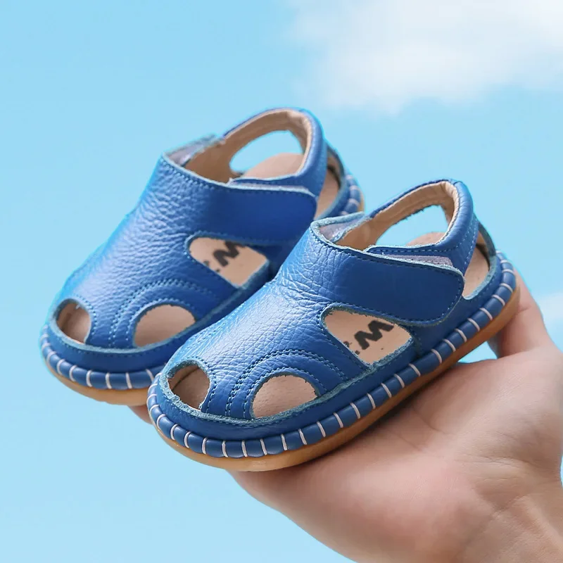 Boy Girl Baby Soft Bottom Male Leather Toddler Baby Sandals Casual Lightweight Slip Resistant Toddler Sandals Boy Sandals