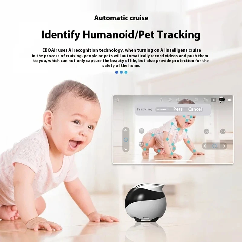 Enabot EBO Air EBO SE Robot Intelligente con Telecamera Wireless, Monitoraggio Remoto, Compagno per Animali Domestici, Controllo in Tempo Reale per la Casa - immagine 4