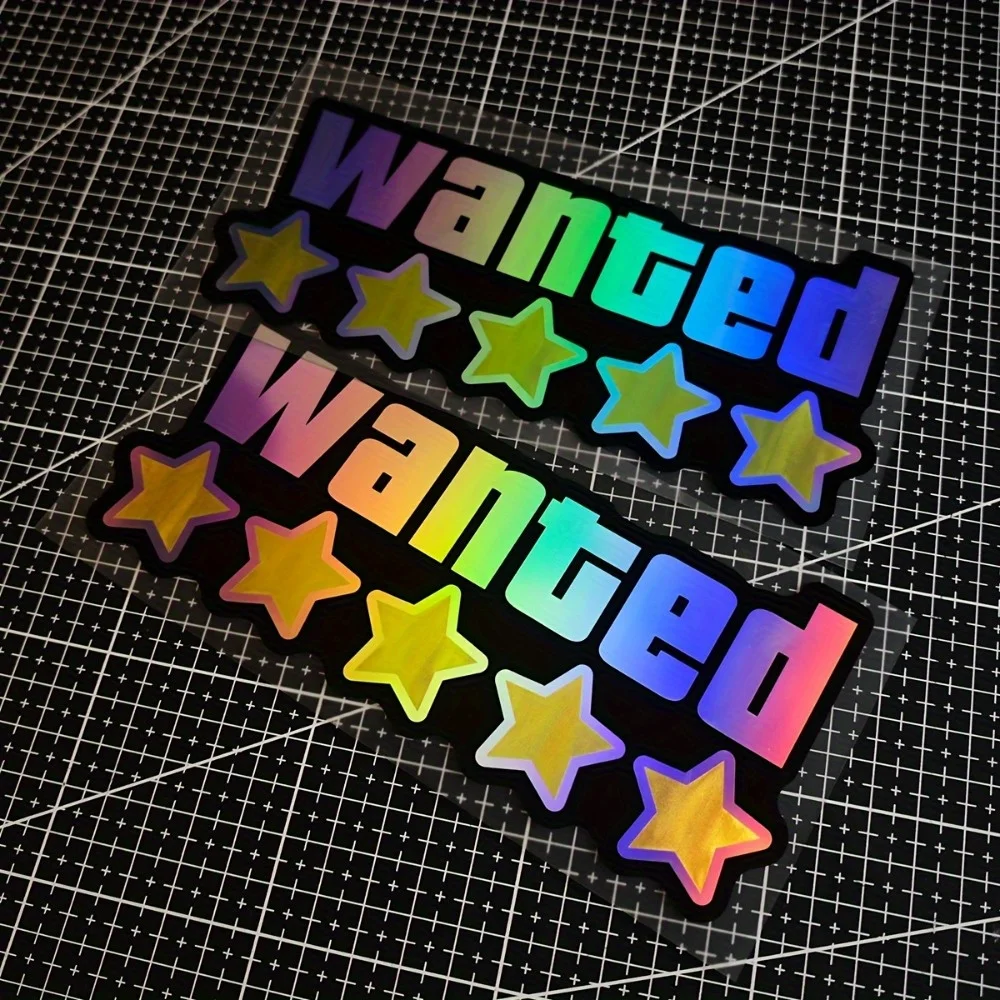 Adesivo WANTED, decalcomania in vinile, impermeabile, tagliato al laser, adesivo per paraurti auto, adesivo per moto, adesivo per laptop, adesivo per bagagli,