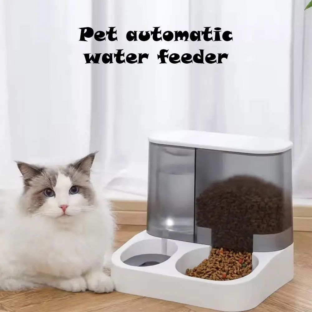 1PCS Automatic Cat Food Dispenser Drinking Water Bowl Supplies Separation Wet Container Dog Dry Food And Dispenser Pet G5X8