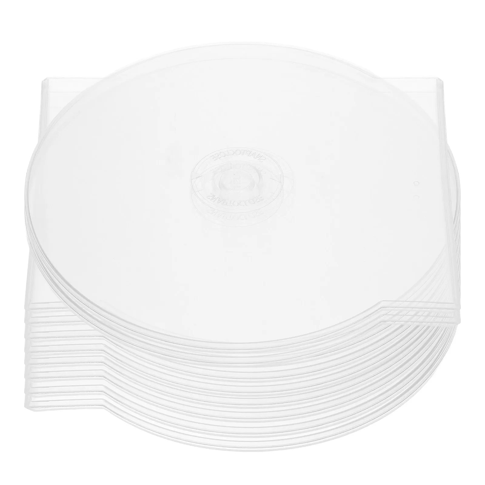 20Pcs 흰색 투명 클램쉘 Dvd 케이스 Cd Dvd 보관용 반원형 보호 디스크 홀더 투명 단일 디스크 컨테이너