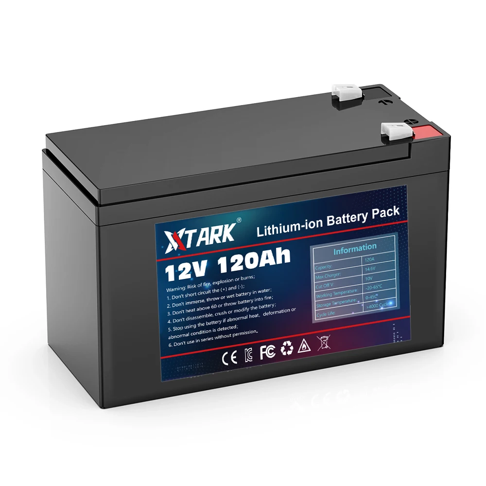 12V Battery 120Ah 18650 lithium battery pack Rechargeable battery for solar energy electric vehicle battery+12.6v3A charger