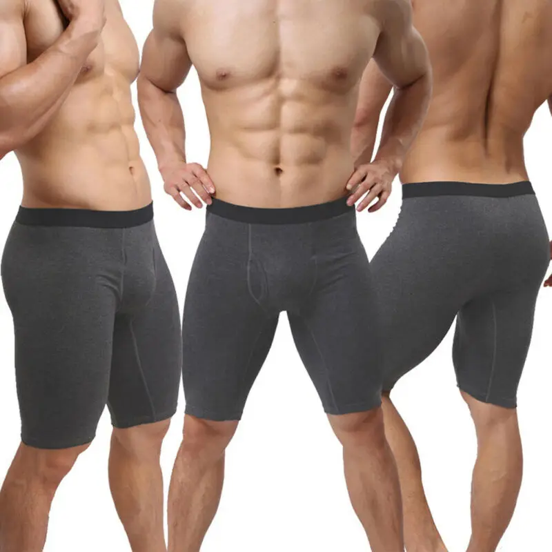 Men Sexy Boxer Bulge Pouch Underpants Breathable Cotton Fashion Pure Color  Underwear Sports Bottom Hot Sale Wholesale EU Code