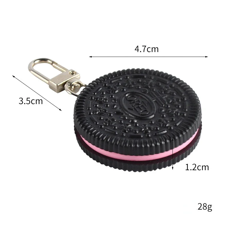 Oreo-Llavero de galletas de PVC para mujer, simulación de aperitivos, modelo de comida, coche, bolsa de teléfono, colgante, adornos de regalo, joyería de baratijas