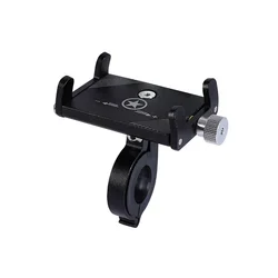 Universal Bicycle and Motorcycle Phone Holder - Durable Metal Mount (Black)