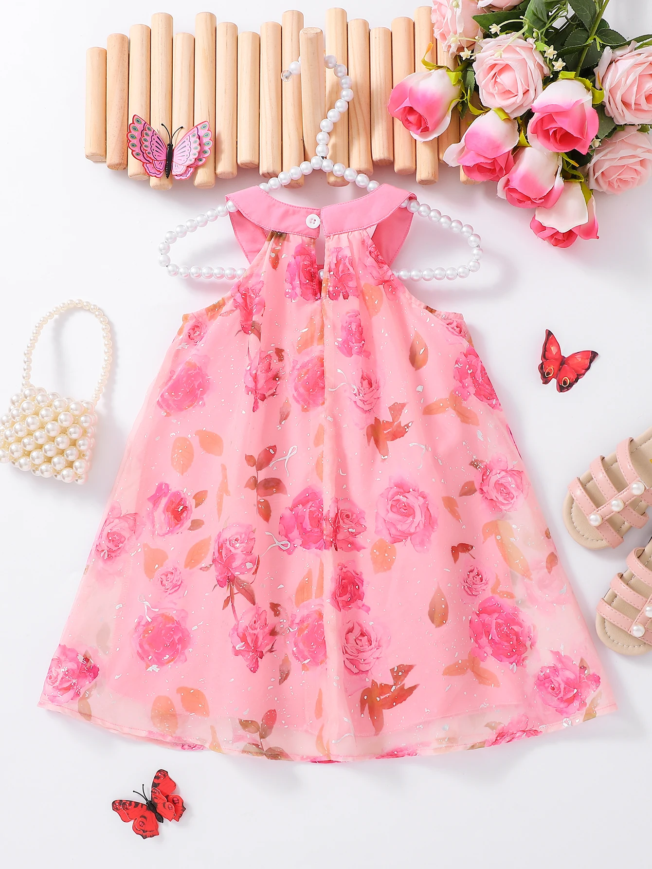 Girls Rose Tulle Party Dress 2