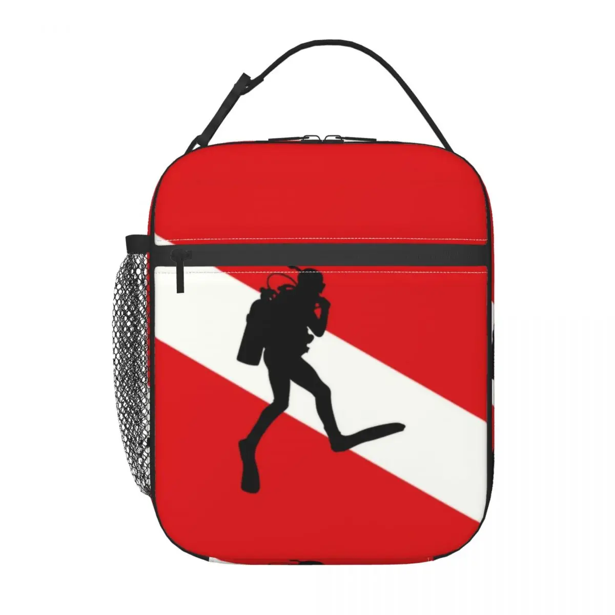 Lunch Bag Scuba Diver Flag Resuable Multifunction Dive Thermal Cooler Food Insulated Lunch Bag for Women Office Work