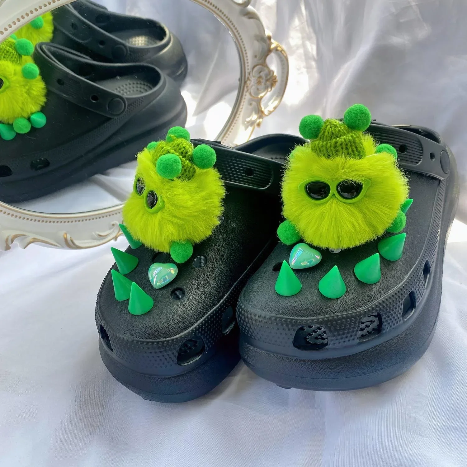 크록스용 만화 봉제 볼 참, 귀여운 신발 장식 액세서리, 신발 핀, DIY, 어린이, 남성, 여성, 파티 선물, 새로운 패션