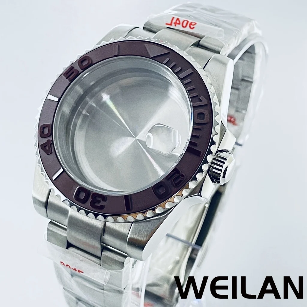 Silver Watch Case with Ceramic Bezel and Sapphire Crystal