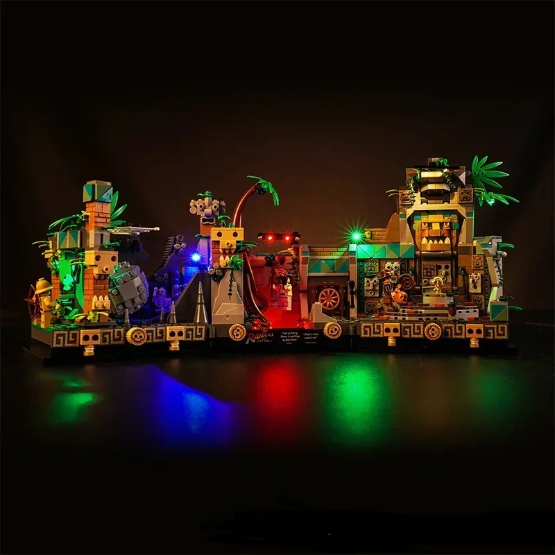 

Набор строительных блоков со светодиодной подсветкой для храма золотого идола 77015 года (без модели), детские игрушки