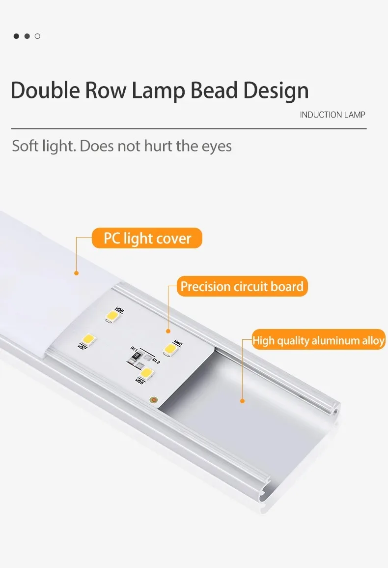 Description Picture 5 of item3 Colors in One Lamp Motion Sensor Light Wireless LED Night Light USB Rechargeable Aluminium Night Lamp Cabinet Wardrobe Lamp