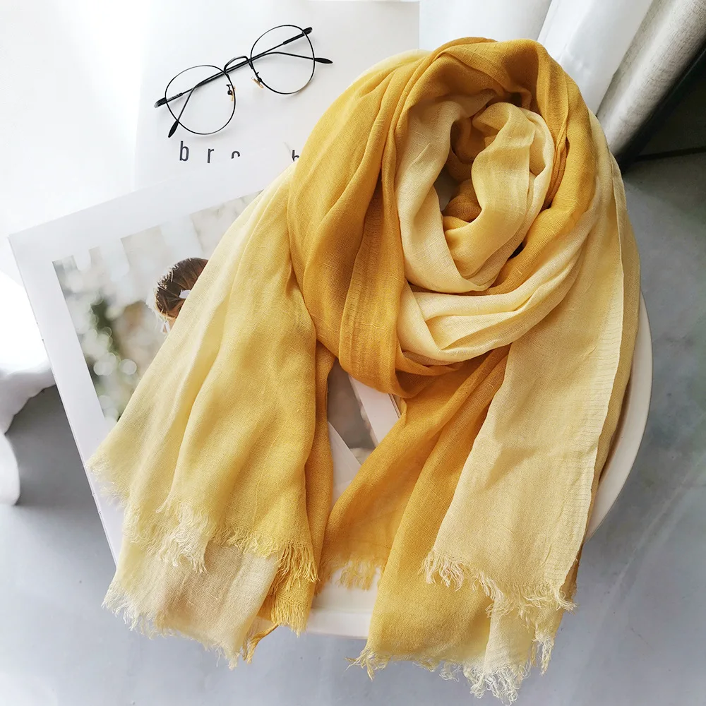 Hnhf Color Block Warm Women Adult Casual Linen Decorate scarf 90cm Scarves Valentine's Day Christmas Gift