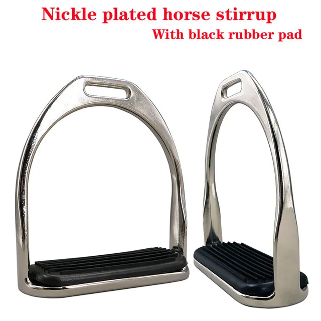 1 Pair 120mm Stainless Steel Horse Stirrup Riding Equipment Equestrian Stirrups Anti-slip Rubber Pad Horse Accessories 4