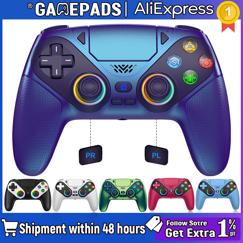 Enhanced Wireless Bluetooth Gamepad with Turbo Dual Sense Vibration & Customizable Features