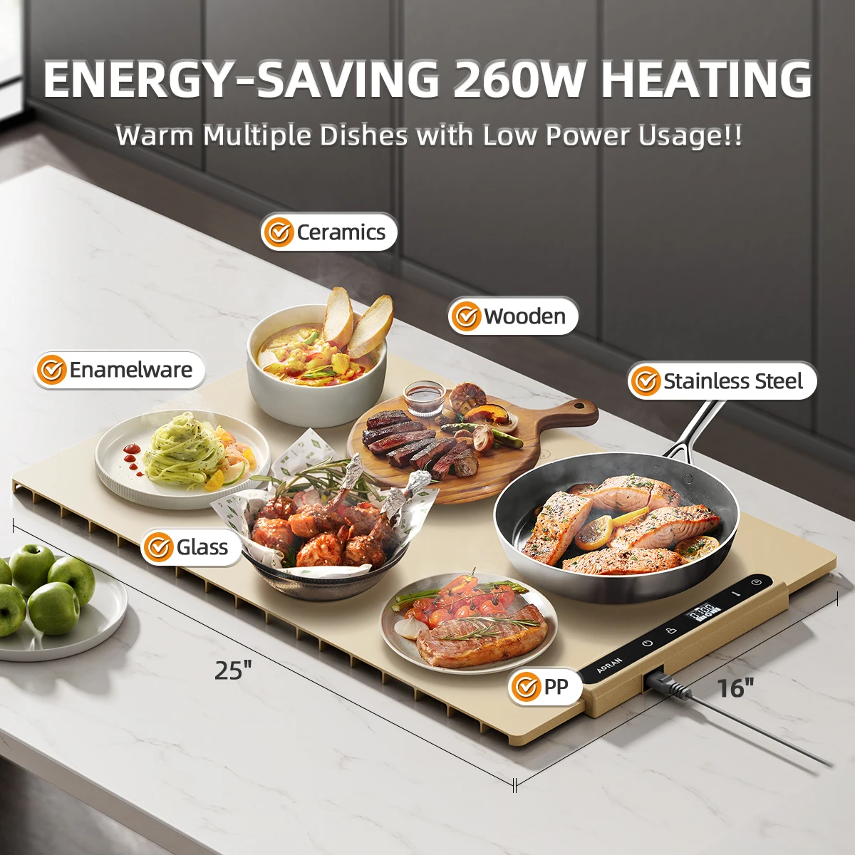Aoran Adjustable Temperature Silicone Heating Plate