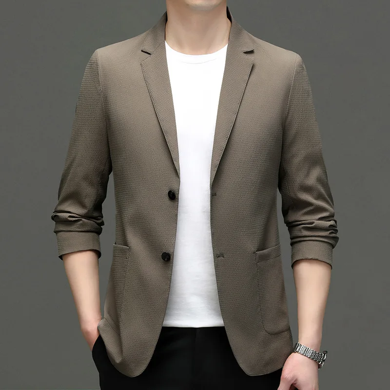 

L-Summer short-sleeved suit jacket for men Korean version of ins trend plankton Shuai thin high-grade suit casual small suit