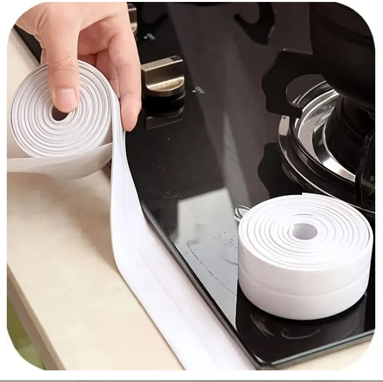 Description Picture 6 of item3.2M Self-adhesive Sealing Tape PVC Oil-Proof Kitchen Sink Edge Caulk Tape Waterproof Bathroom Toilet Corner Wall Sticker