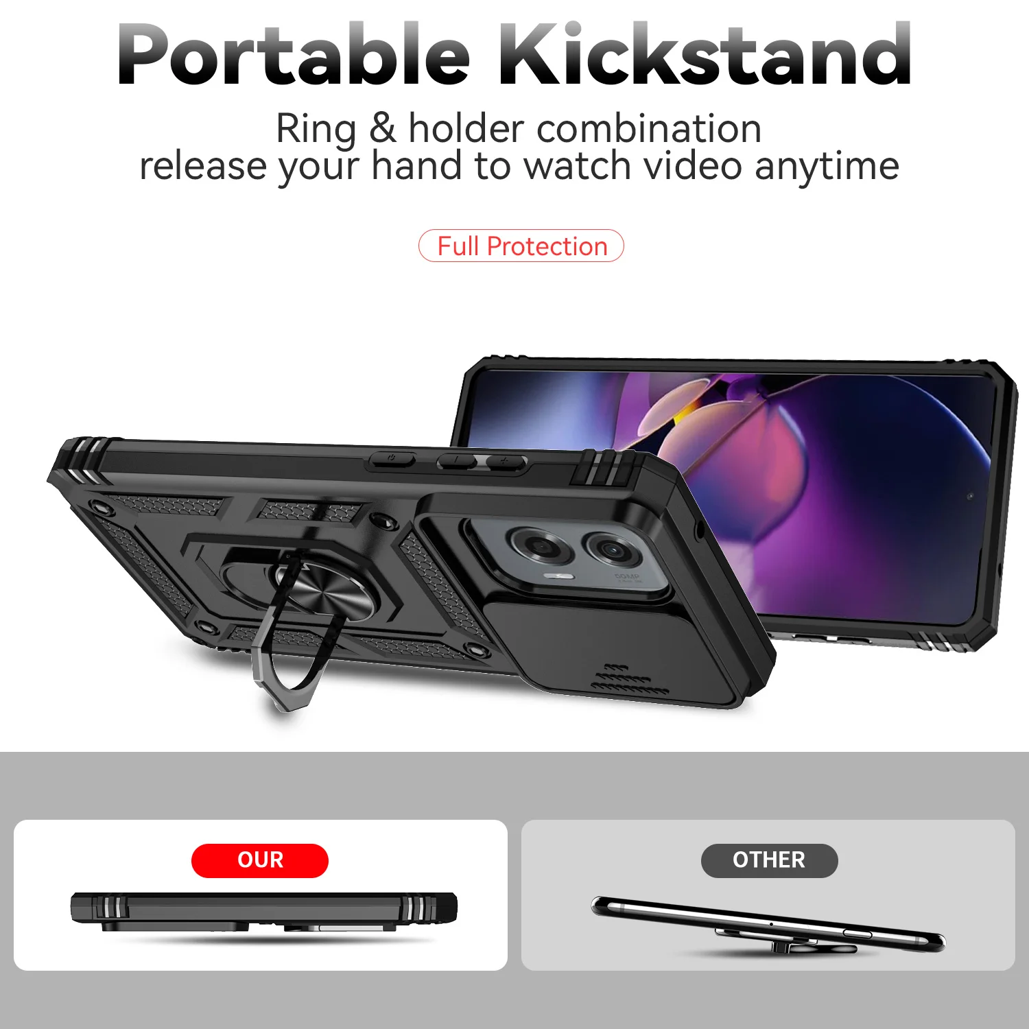 Shockproof Slide Camera Lens Case for Motorola Moto Edge & G Series