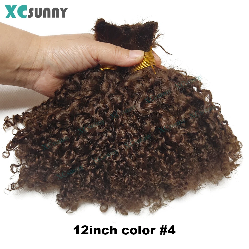 Kinky Curly Bulk Human Hair For Braiding Hair Extensions Bundles Bulk Curly For Boho Knotless Braids Double Drawn