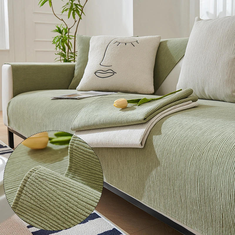 

Новинка 2024, чехлы для диванных подушек из синели, всесезонный Универсальный женский роскошный коврик для дивана в гостиной, нескользящий чехол для полотенец L-образной формы