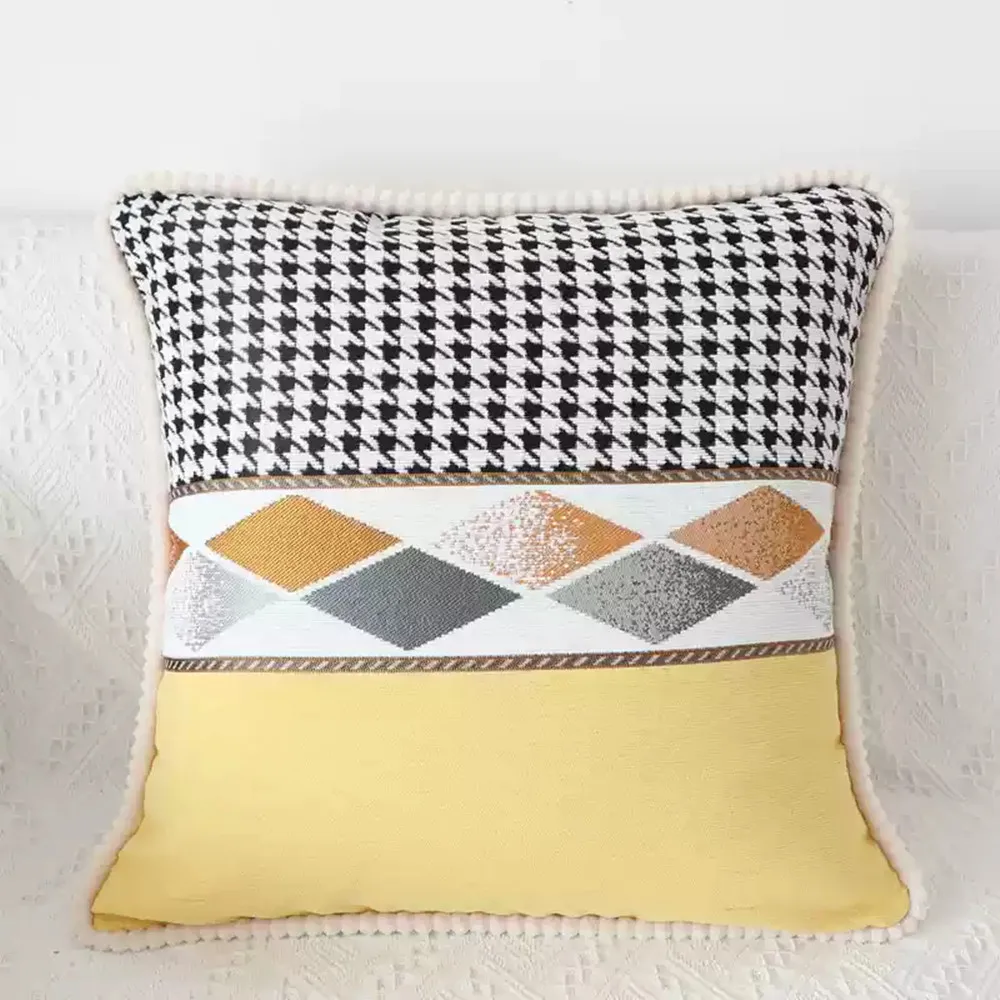 Luxuriöses Chenille-Jacquard-Schlaf-Nackenkissen, quadratisches Nickerchenkissen, gemütliches Rückenkissen, Wohnzimmer, Sofa, Wurfkissen für Zuhause, Reisen – Detail 11