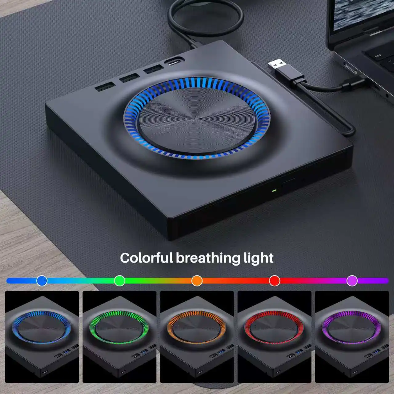 USB 3.0 Portable Type C External DVD Drive Hub