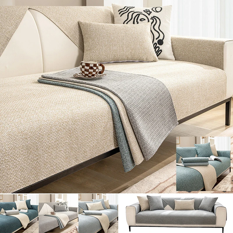

Sofa Cushion Mat Thicken Cotton and Linen Sofa Cover for Living Room Non Slip Washable Sofa Towel Backrest Blanket Home Decor