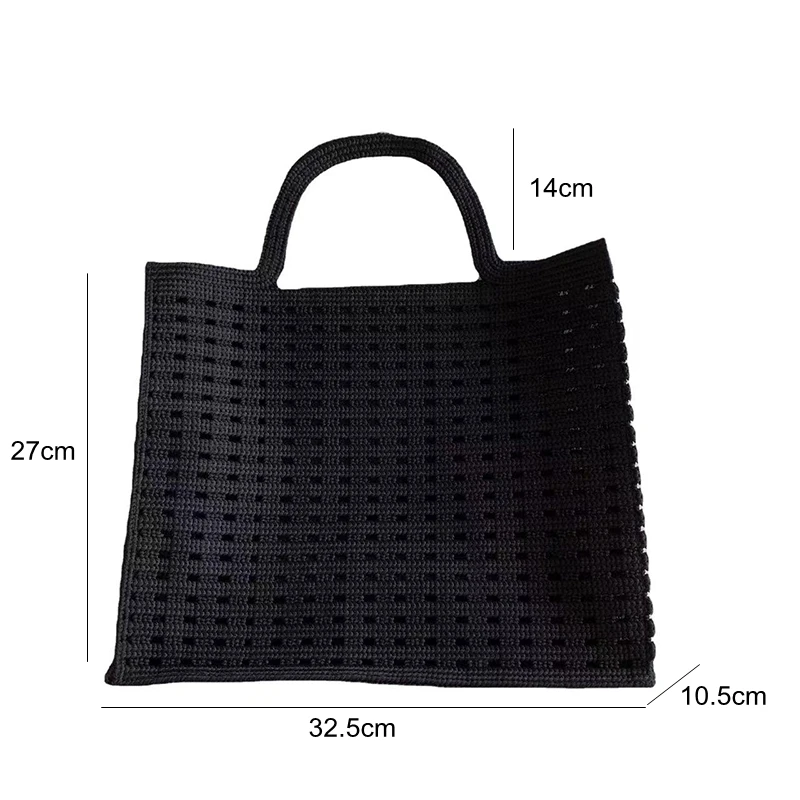 Ins Woven Waffle Hollow de rejilla gran capacidad portátil, hecho a mano bolso de mano de lana, bolsos de ganchillo grandes - AliExpress