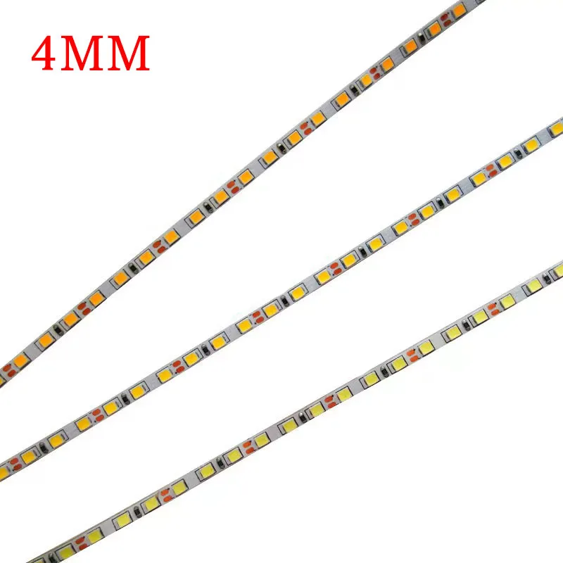 12V 4mm LED Strip Lights 2835 120LEDs/m Super Thin Bright Flexible Tape lamp led lights for Room decor Warm White/Blue/Red/pink dc 12v rgb led strip 5050 60leds m waterproof high bright flexible tape 2835 5054 120 240leds m led light lamp white warm white