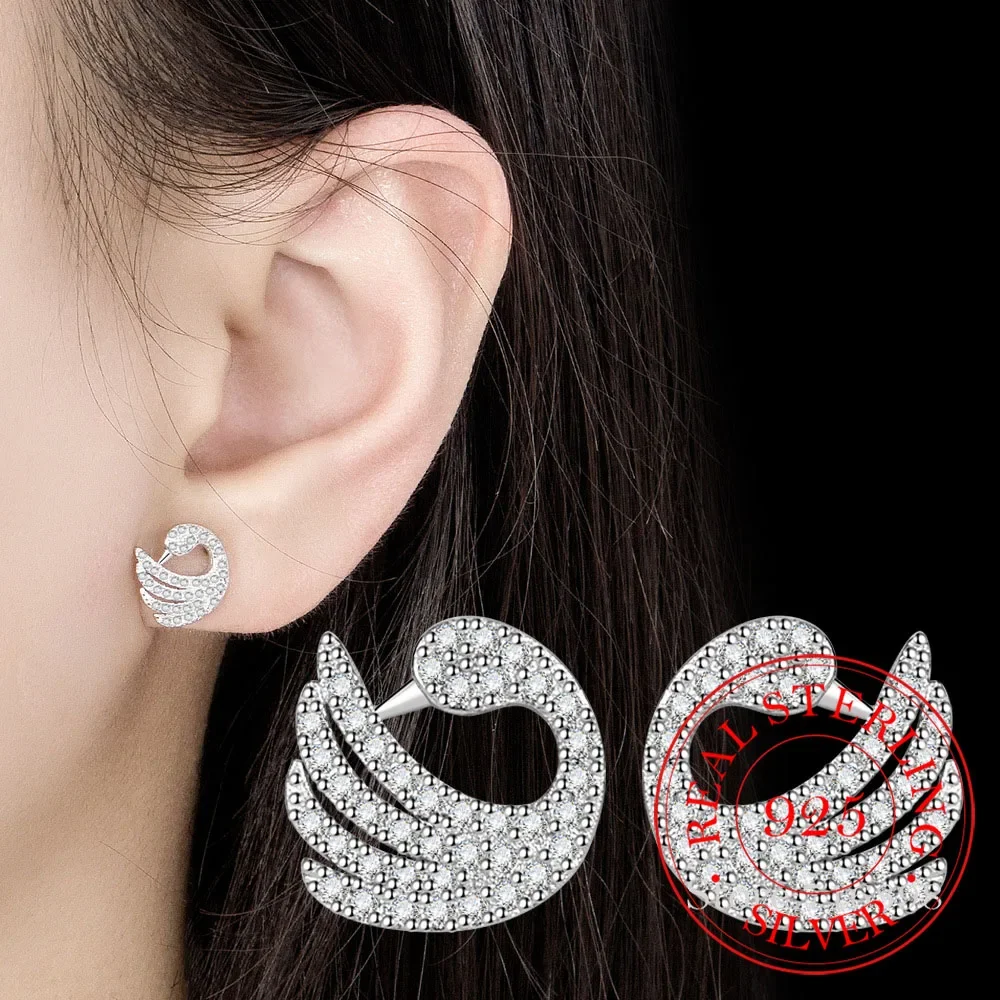 

Женские серьги из серебра 925 пробы с искусственными кристаллами