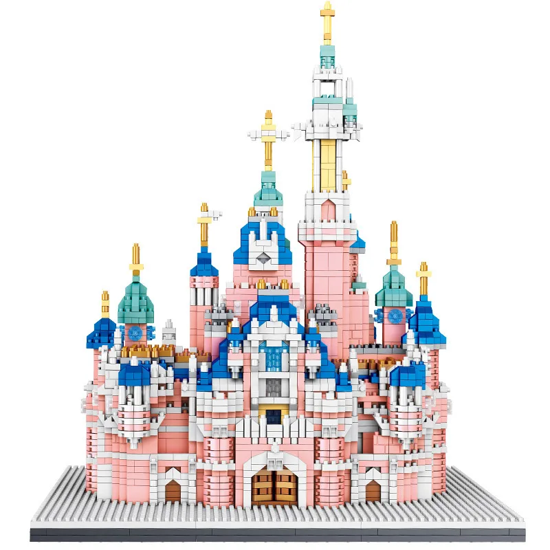 Disney Architecture Amusement Park Building Blocks Pink Castle 3D Model DIY Mini Diamond Blocks Bricks Toys for Children 11 S10005e9d963a46a3bb85c05a5ddc0f6aZ