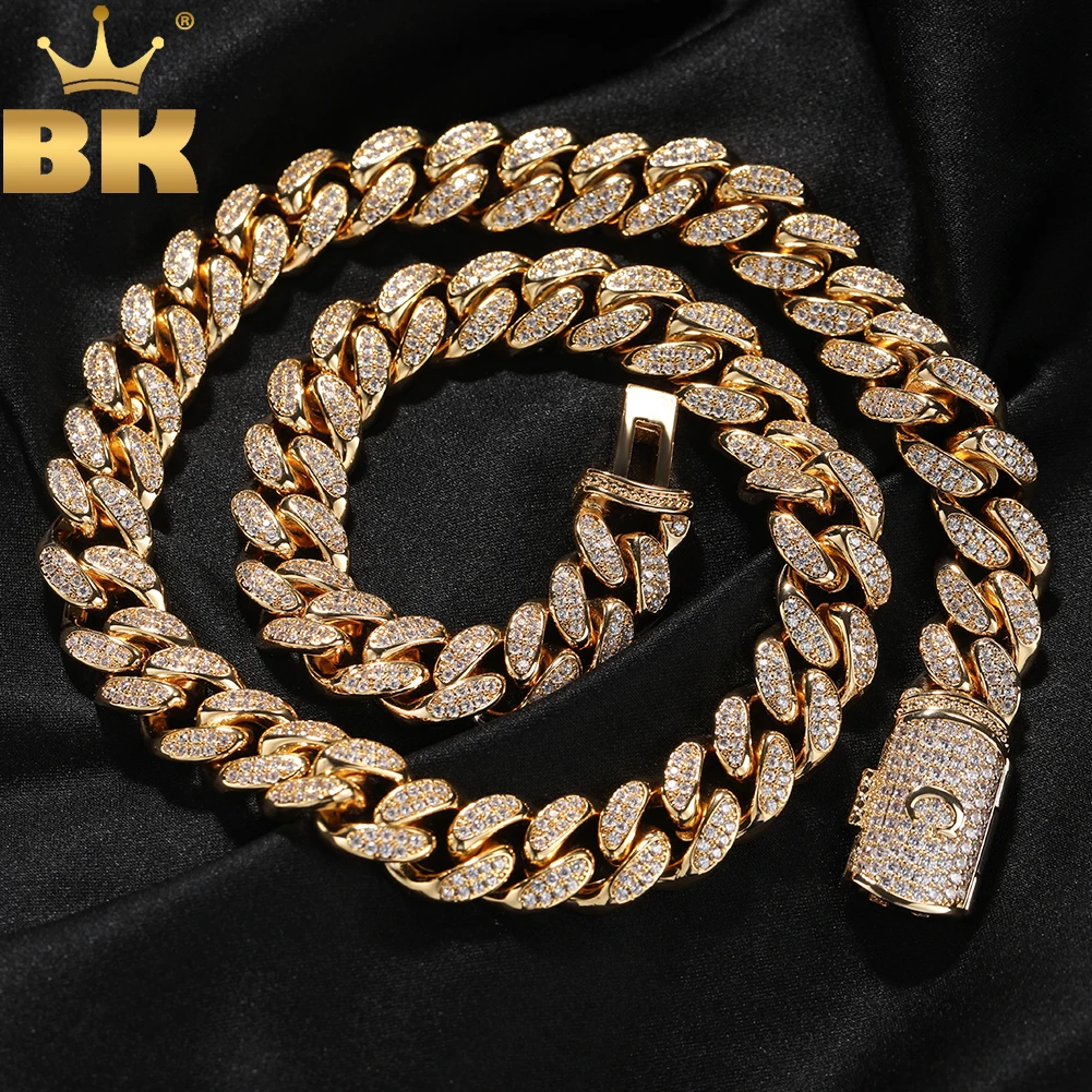 

TBTK Custom Bail Initial Letter A-Z 12mm Miami Cuban Chain Iced Out 5A Cubic Zirconia Charm Necklace Hiphop Jewelry