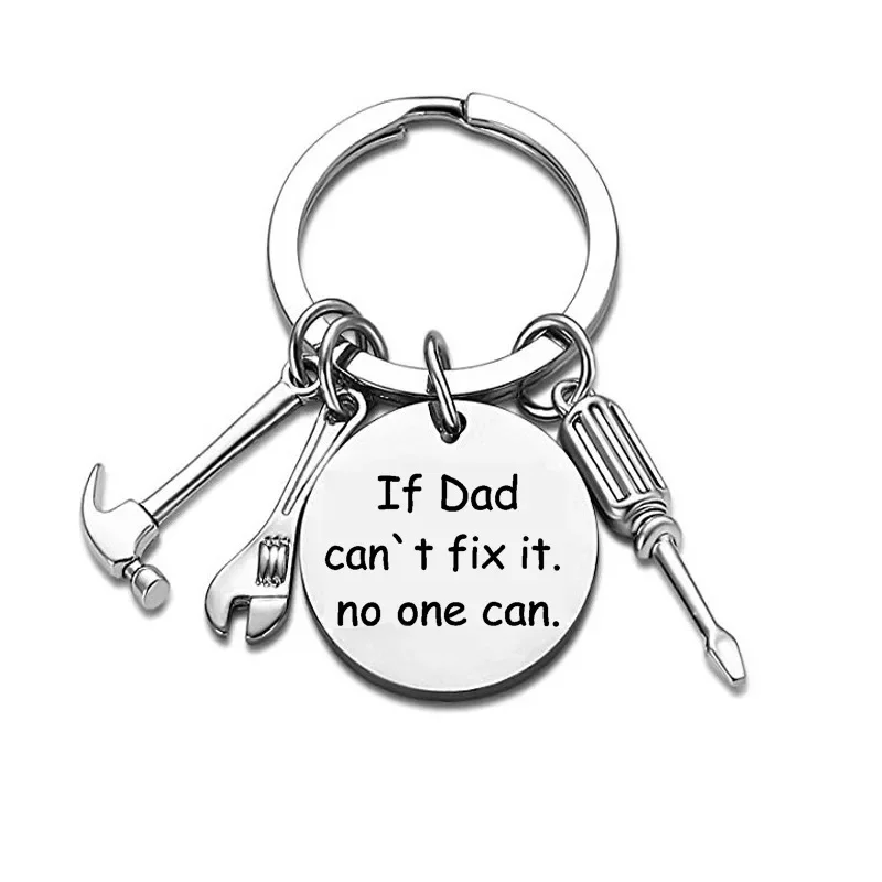 Fathers' Day Dad Papa Birthday Wrench Keyring Metal Hand Tools Daddy Fathers Day Keyring Men Father Party Gift
