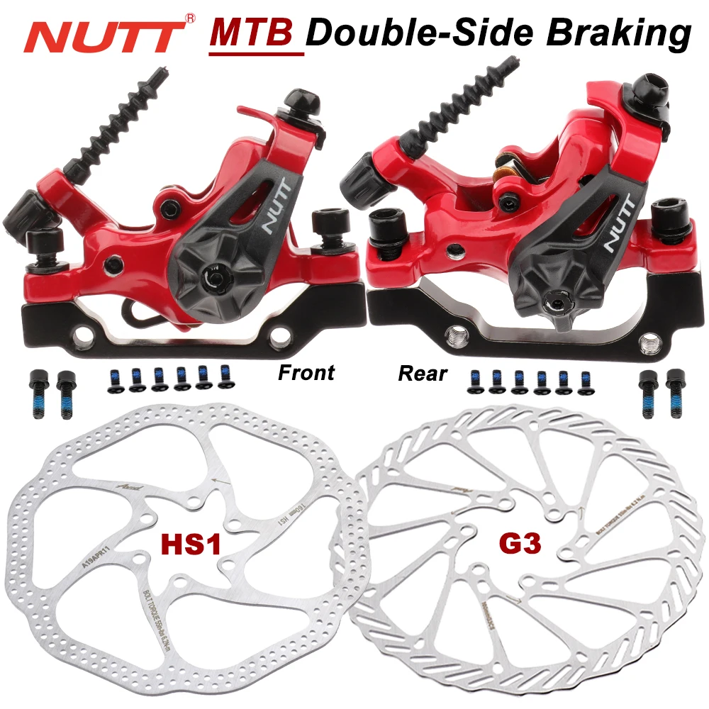 NUTTMTBBikeMechanicalDiscBrakeCalipersRed160180MMBilateral