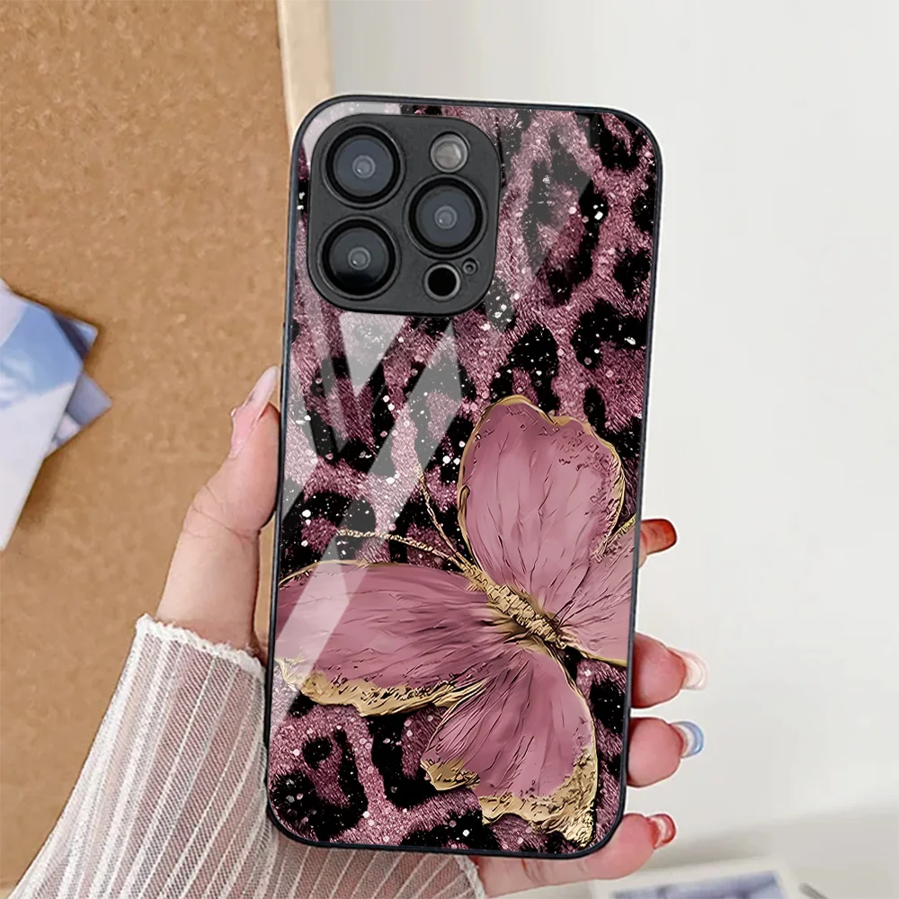 Butterfly Leopard Print Shockproof Phone Case