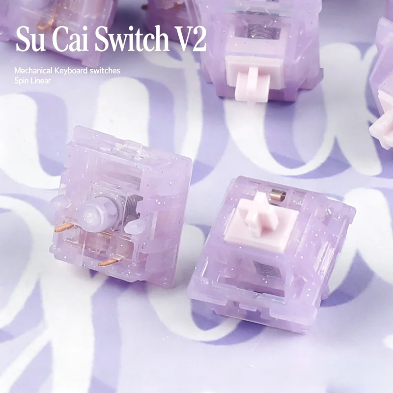 SU 컬러 V2 스위치 선형 스위치 5핀 37g 45g Thocky Sound POM DIY 게이머를 위한 부드러운 맞춤형 기계식 키보드 액세서리