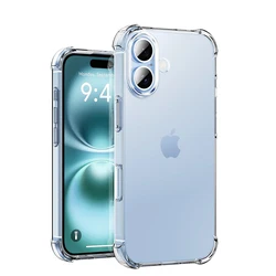 Shockproof Silicone Soft Case - Ultra Thin Clear Back Cover & Slim Shell for iPhone 16 Pro Max