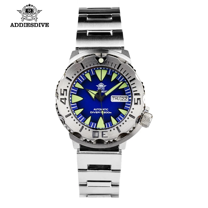 Addiesdive Monster Watch for Men NH36 Automatic Movement Mechanical Diver Watches Sapphire Glass 20Bar Luminous Relogio 