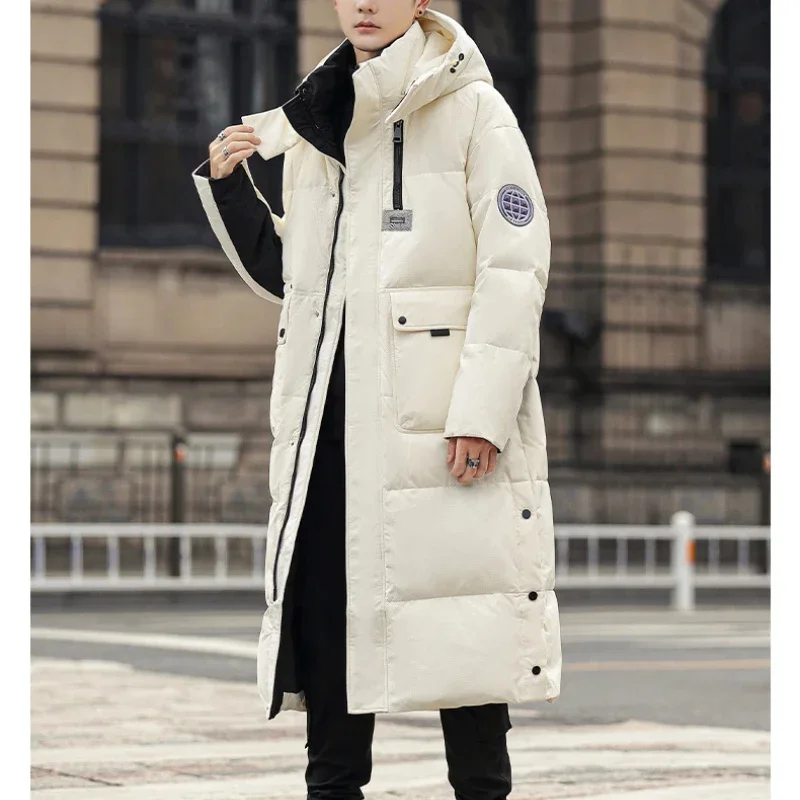 

White Duck Down Jacket Men's Winter Coat Long Puffer Jackets Male Clothing Casual Fashion Trend Warm Coats Casacas Para Hombre