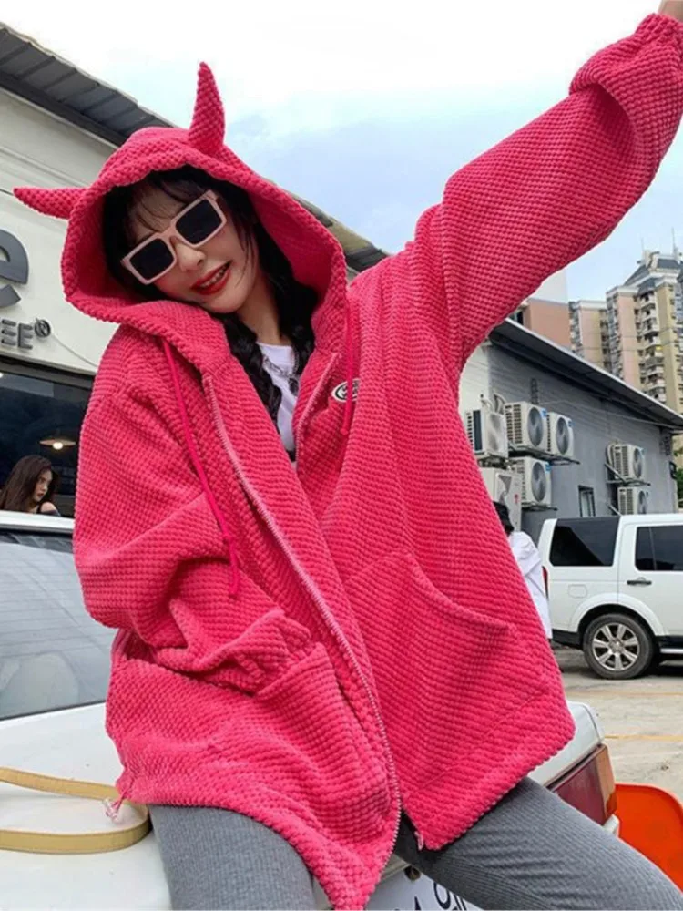 Sudadera De Forro Polar Con Capucha Y Hombros Caídos Para
