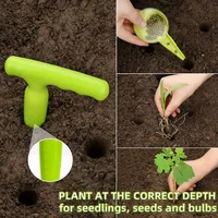 Seed Dispenser Planter Tool Set -Adjustable Garden Seeder Sower With 5 Dial Settings,T-Type Plant Labels Tags Markers 2